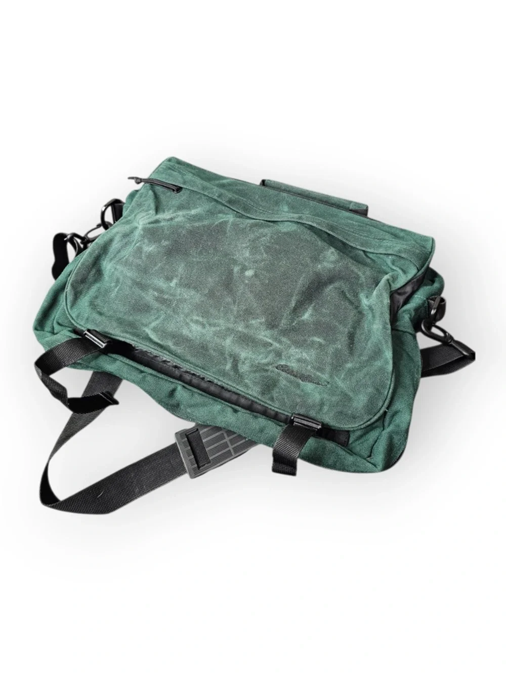 Eddie Bauer Heritage Green Waxed Canvas Messenger Bag